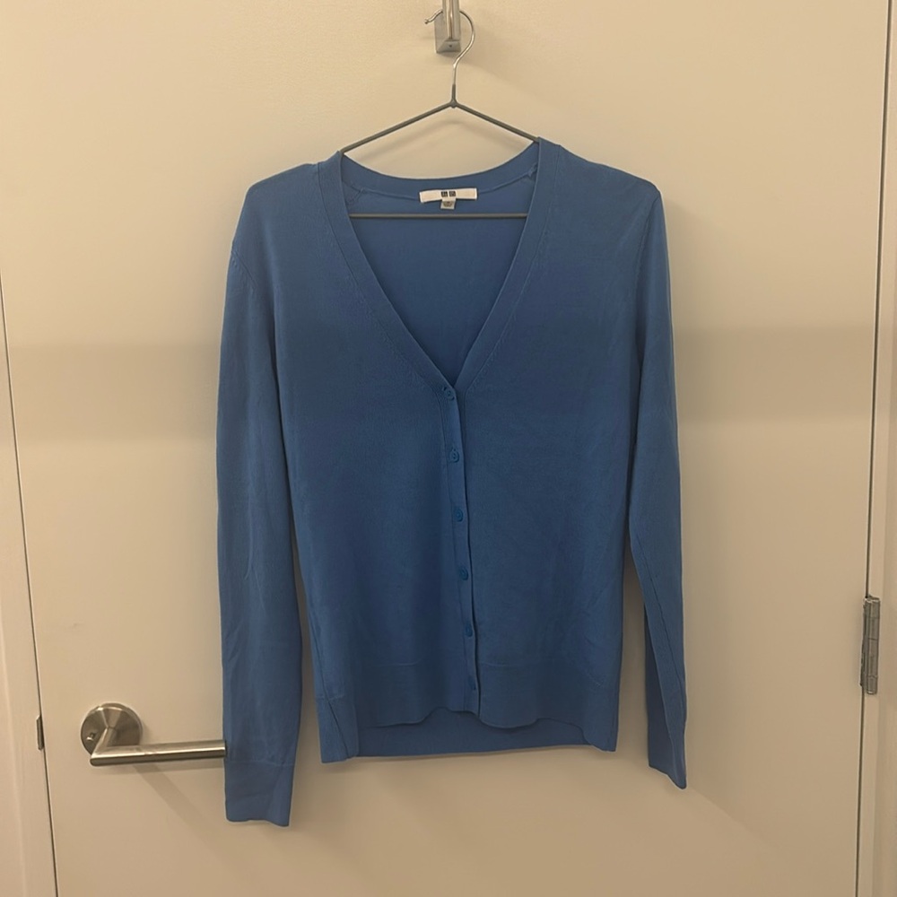 light blue UNIQLO cardigan